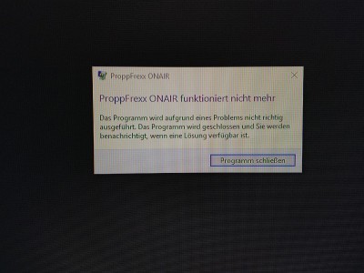 Fehlermeldung nach 3-4Min.