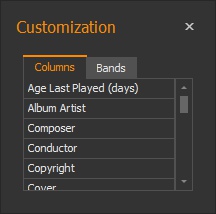 The column chooser now has an extra band tab